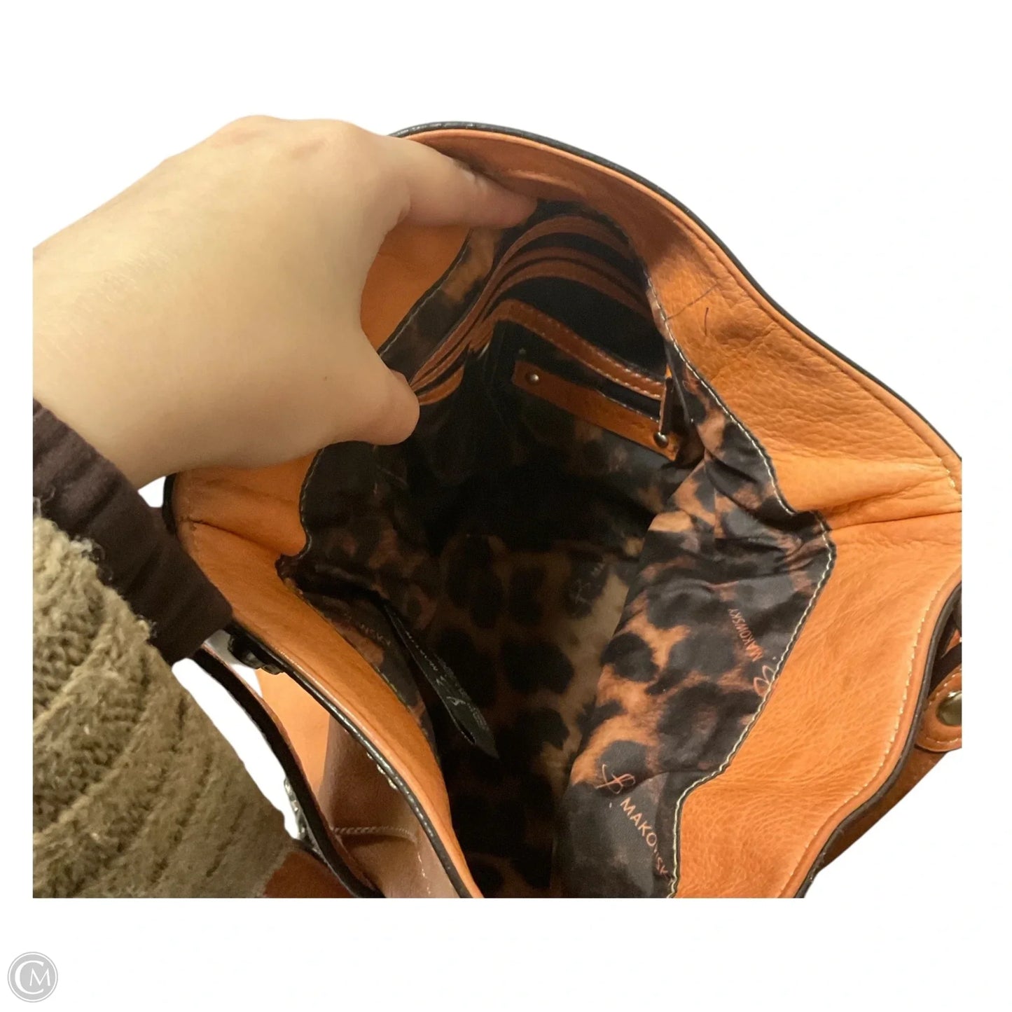 Handbag Leather By B. Makowsky, Size: Medium