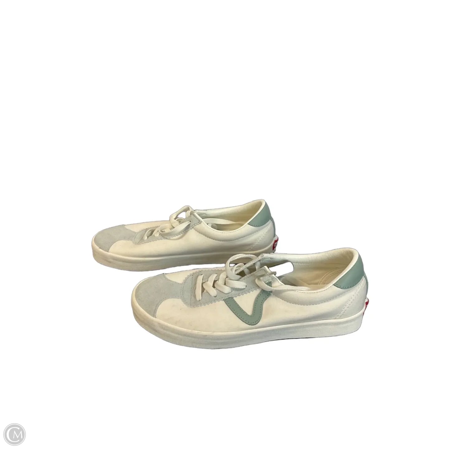 Shoes Sneakers By Vans In Cream & Green, Size: 10.5