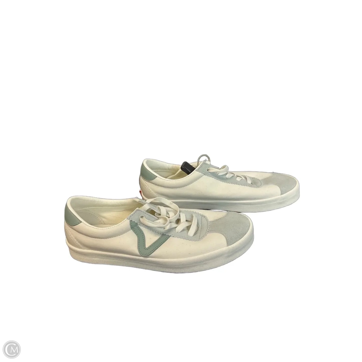 Shoes Sneakers By Vans In Cream & Green, Size: 10.5
