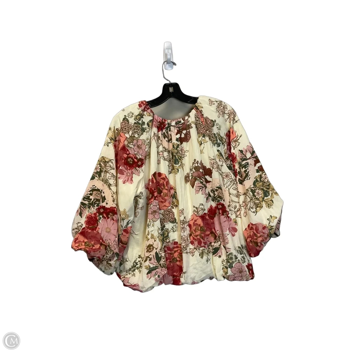 Top Long Sleeve By Maurices In Floral Print, Size: Xxl