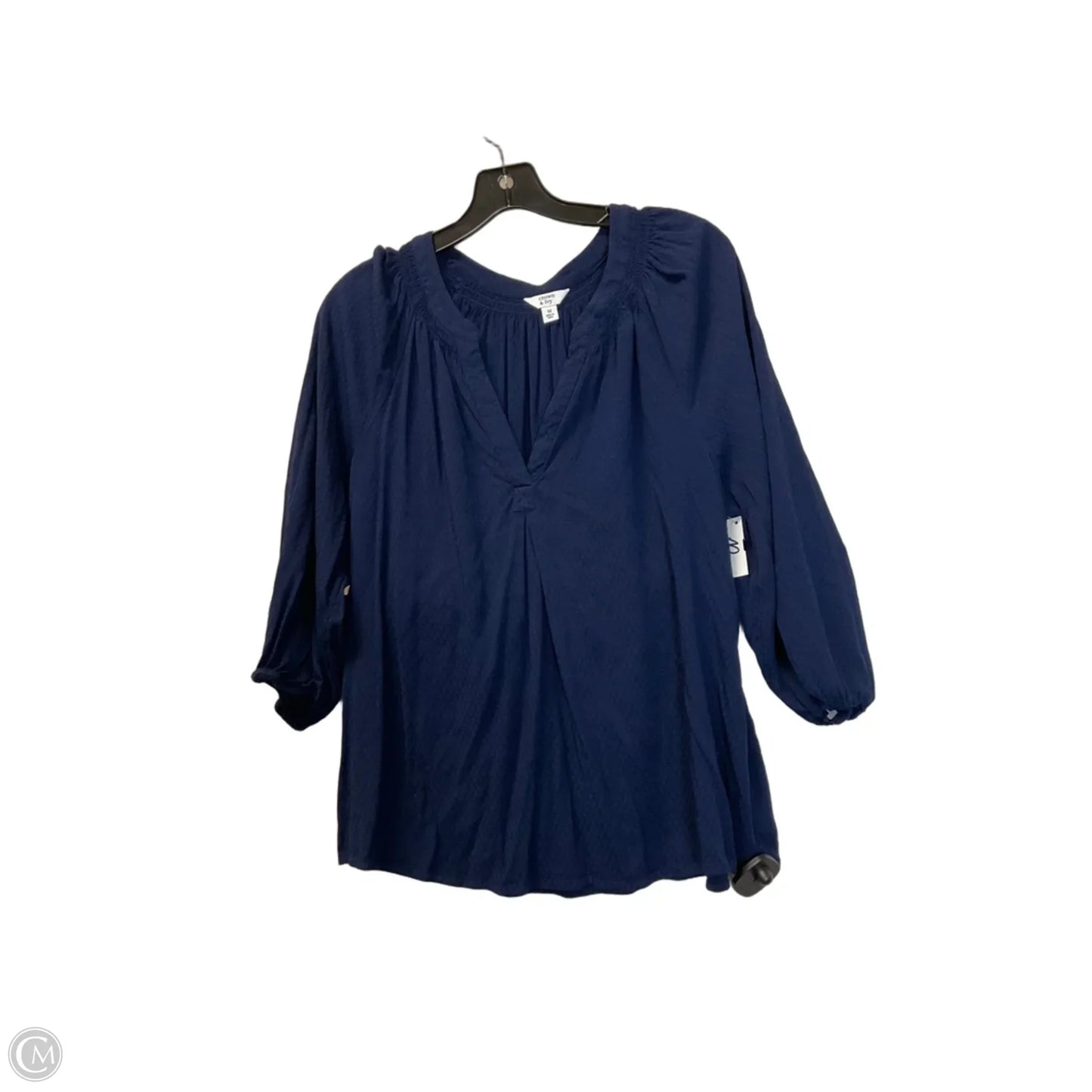 Top Long Sleeve By Crown And Ivy In Navy, Size: M