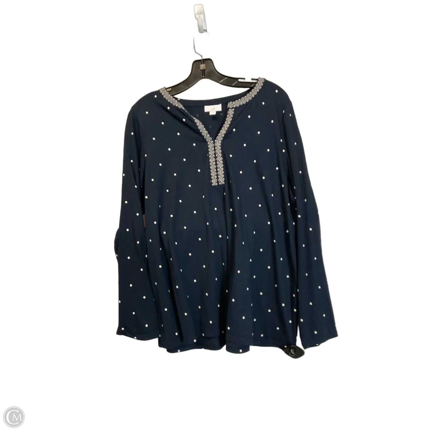 Top Long Sleeve By J. Jill In Navy, Size: L