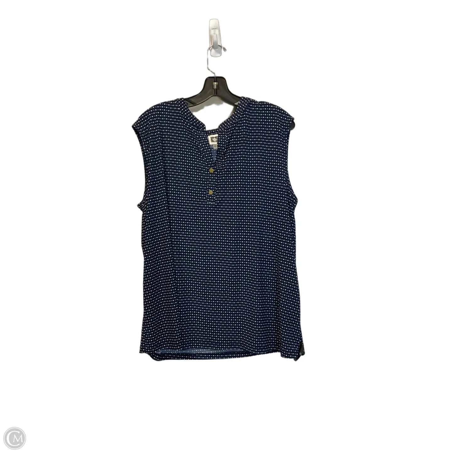 Top Sleeveless Basic By Anne Klein In Blue, Size: 1x