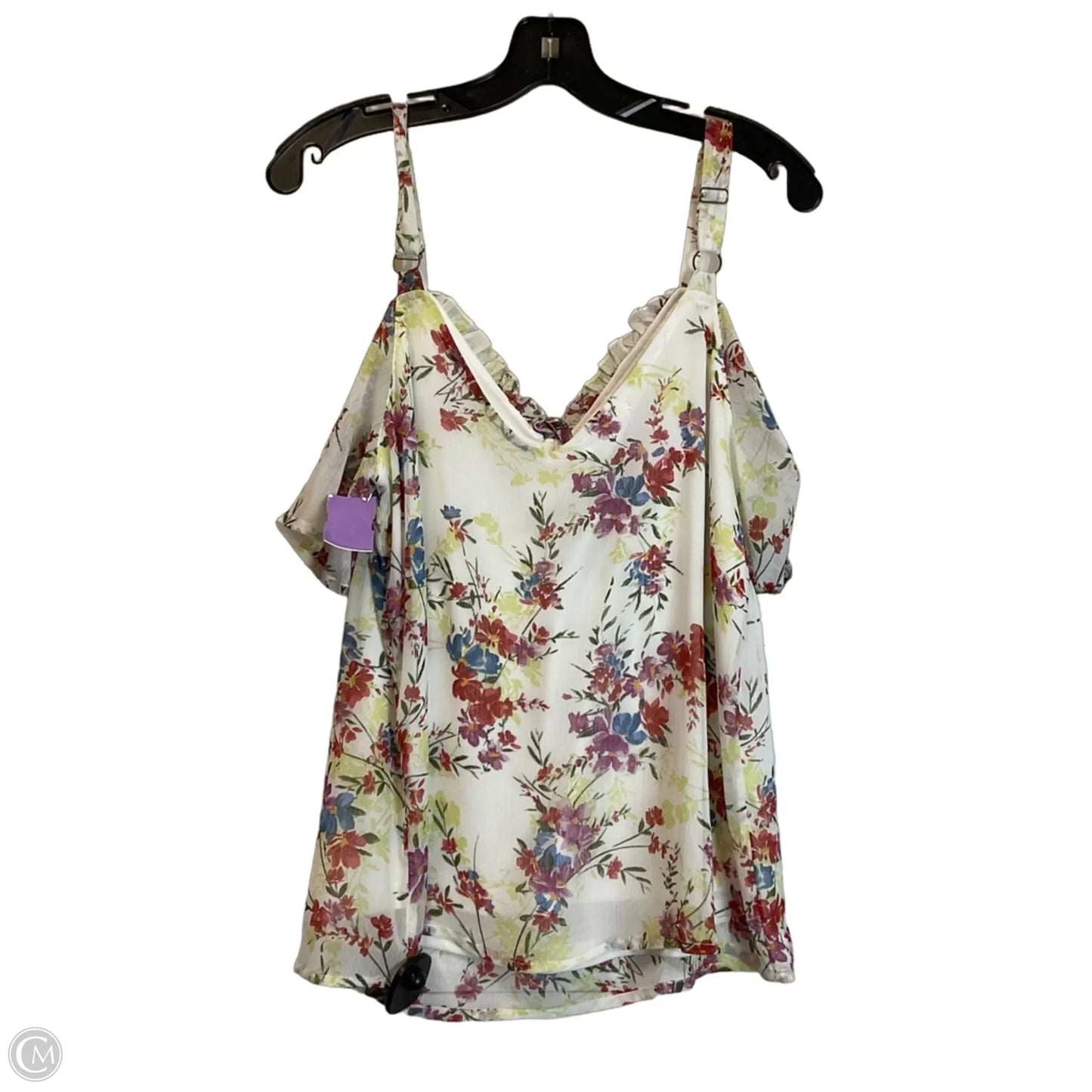 Top Short Sleeve By Maurices In Floral Print, Size: M