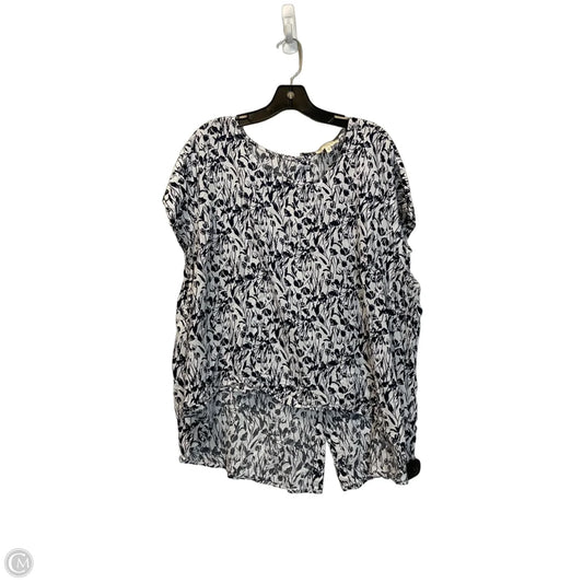 Top Short Sleeve By Cynthia Rowley In Blue & White, Size: 3x