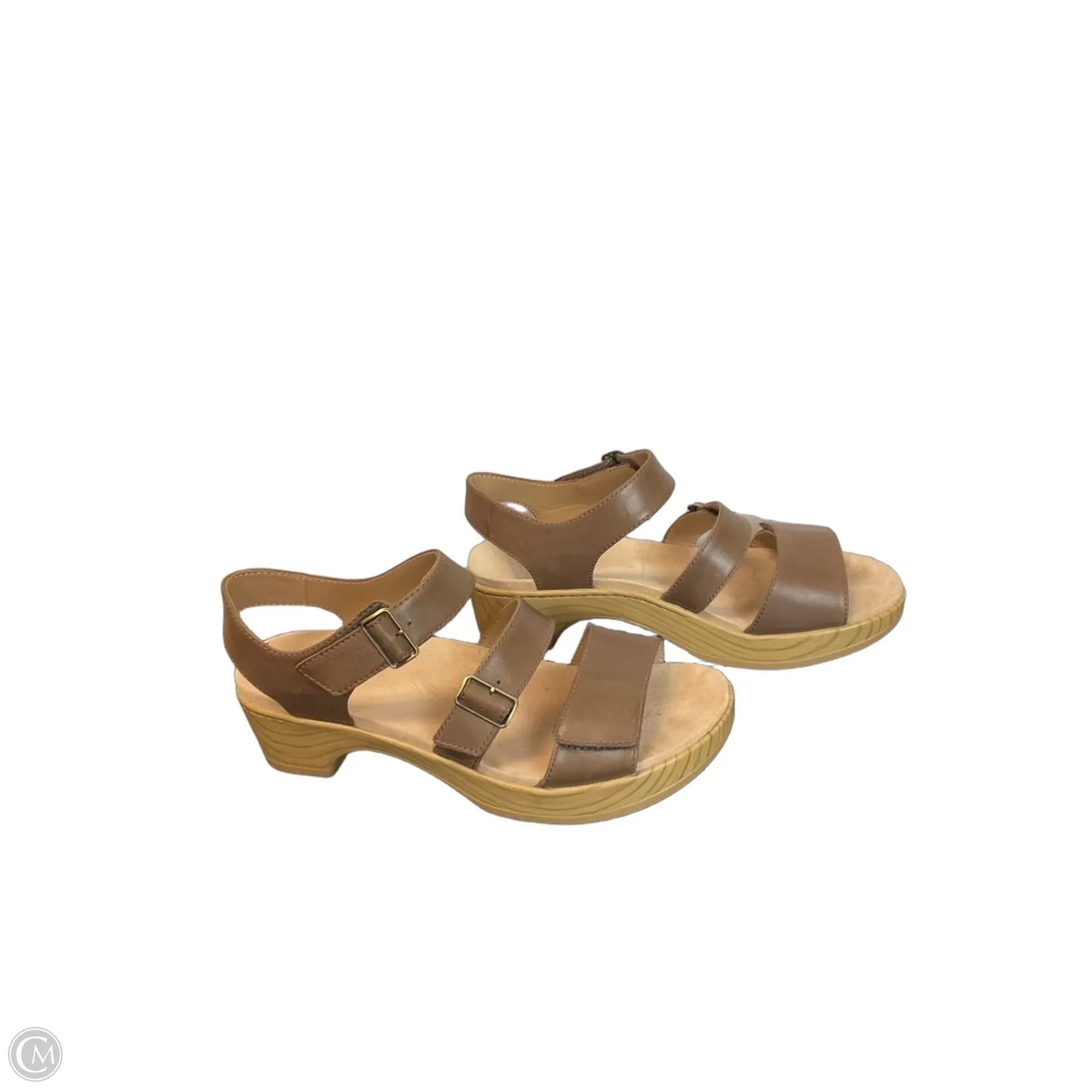 Sandals Heels Block By Dansko In Brown, Size: 9