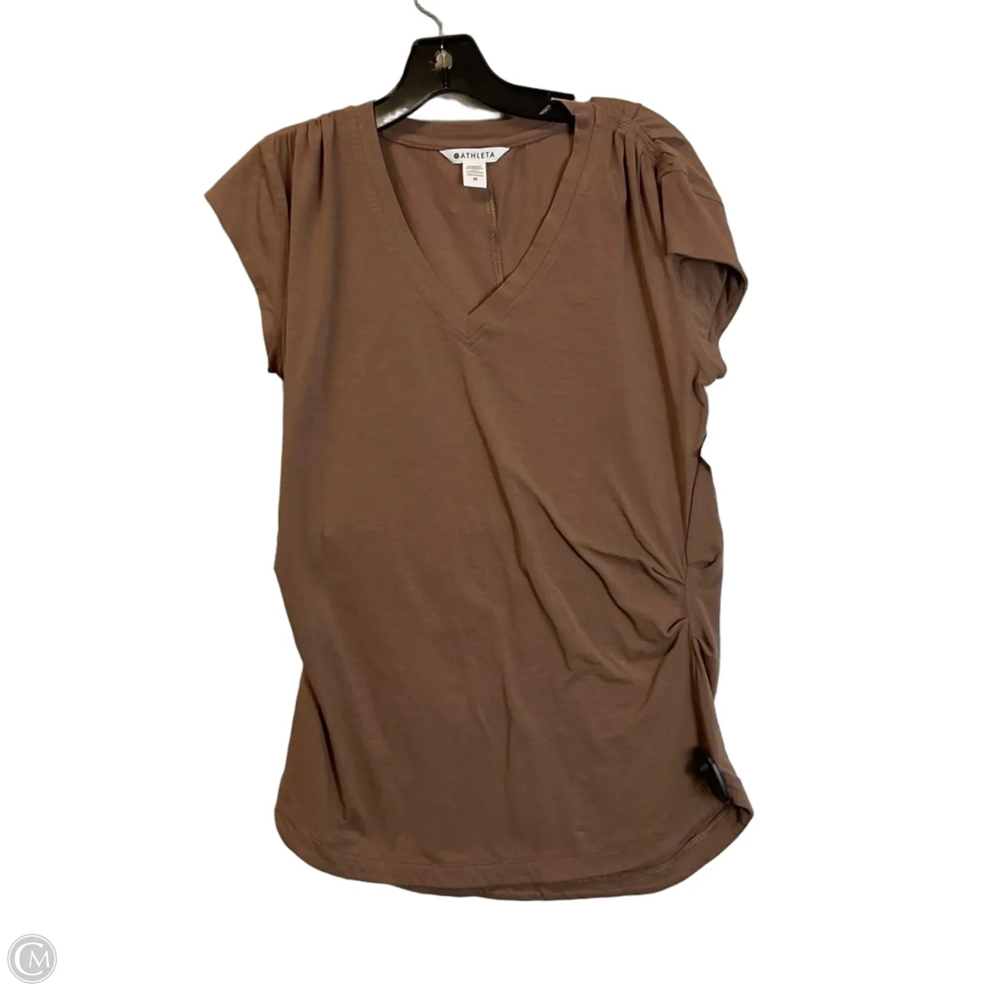 Top Short Sleeve By Athleta In Brown, Size: M