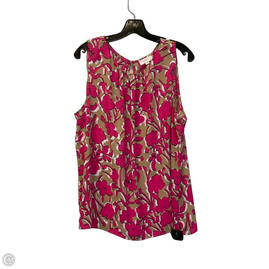 Top Sleeveless By Loft In Brown & Pink, Size: Xl