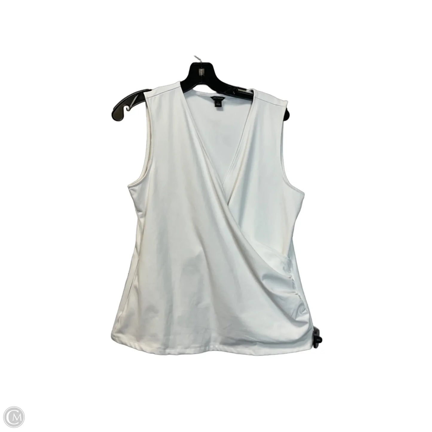 Top Sleeveless By Ann Taylor In White, Size: L