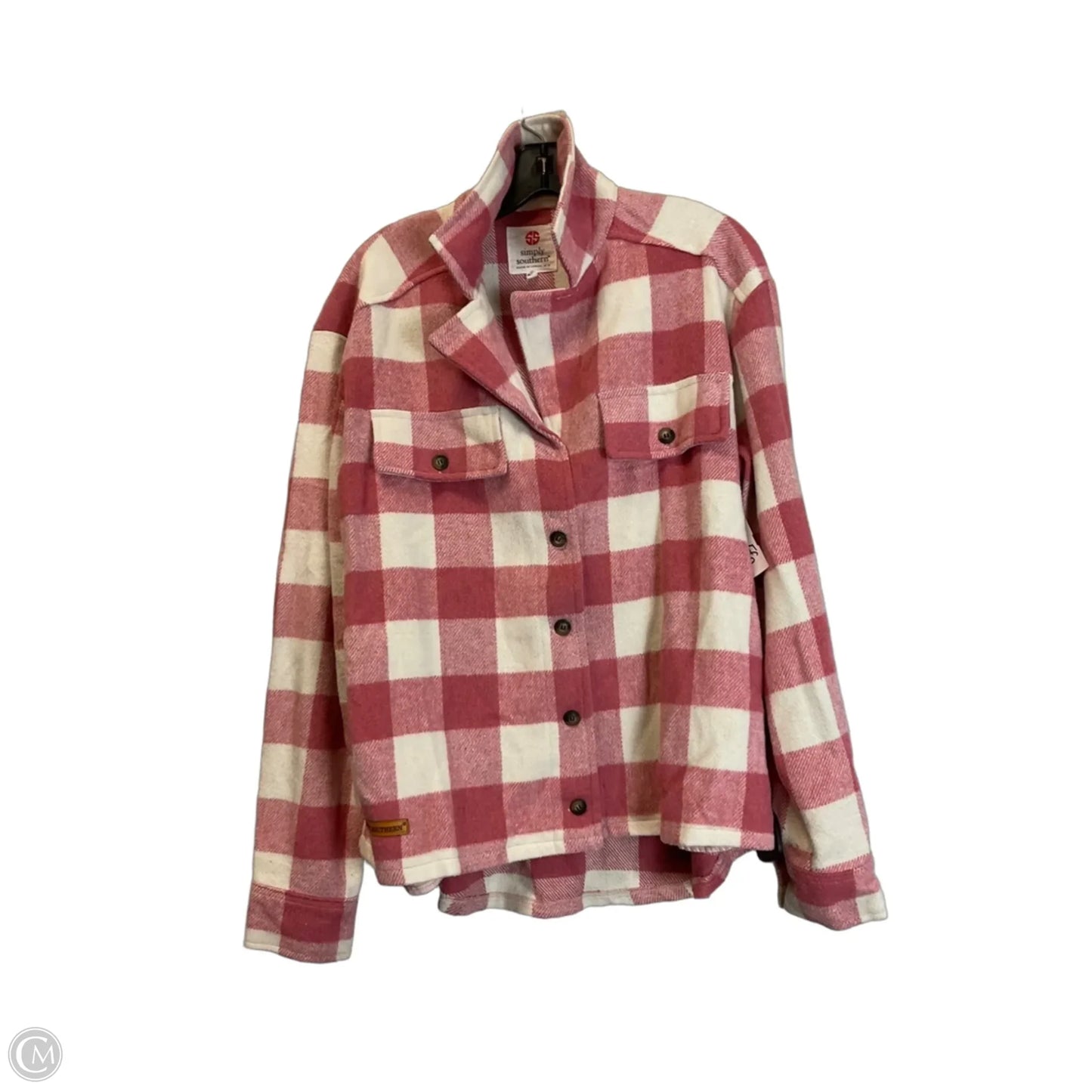 Sweatshirt Collar By Simply Southern In Pink, Size: M