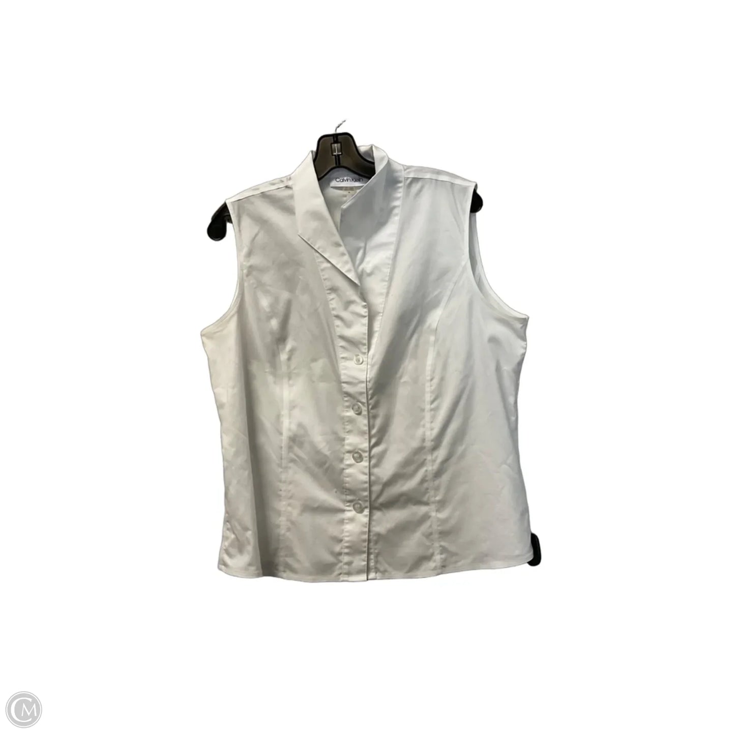 Top Sleeveless By Calvin Klein In White, Size: 14