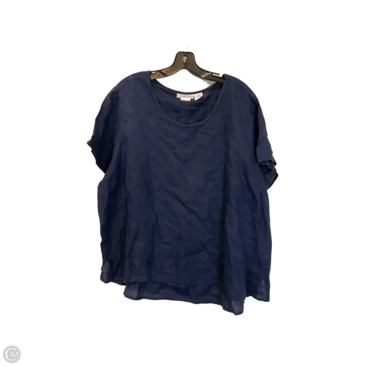 Top Short Sleeve Basic By Isaac Mizrahi In Blue, Size: 2x