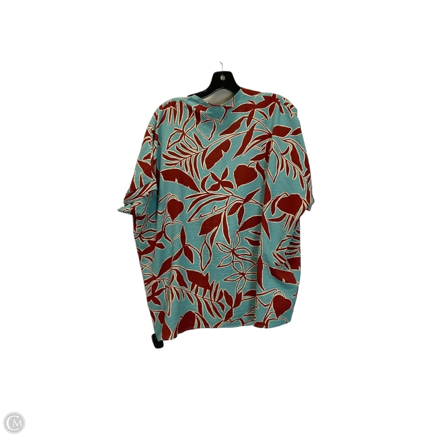 Top Short Sleeve By Hudson In Green & Orange, Size: L
