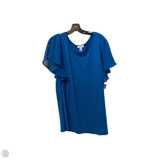 Top Short Sleeve Basic By Calvin Klein In Blue, Size: 2x