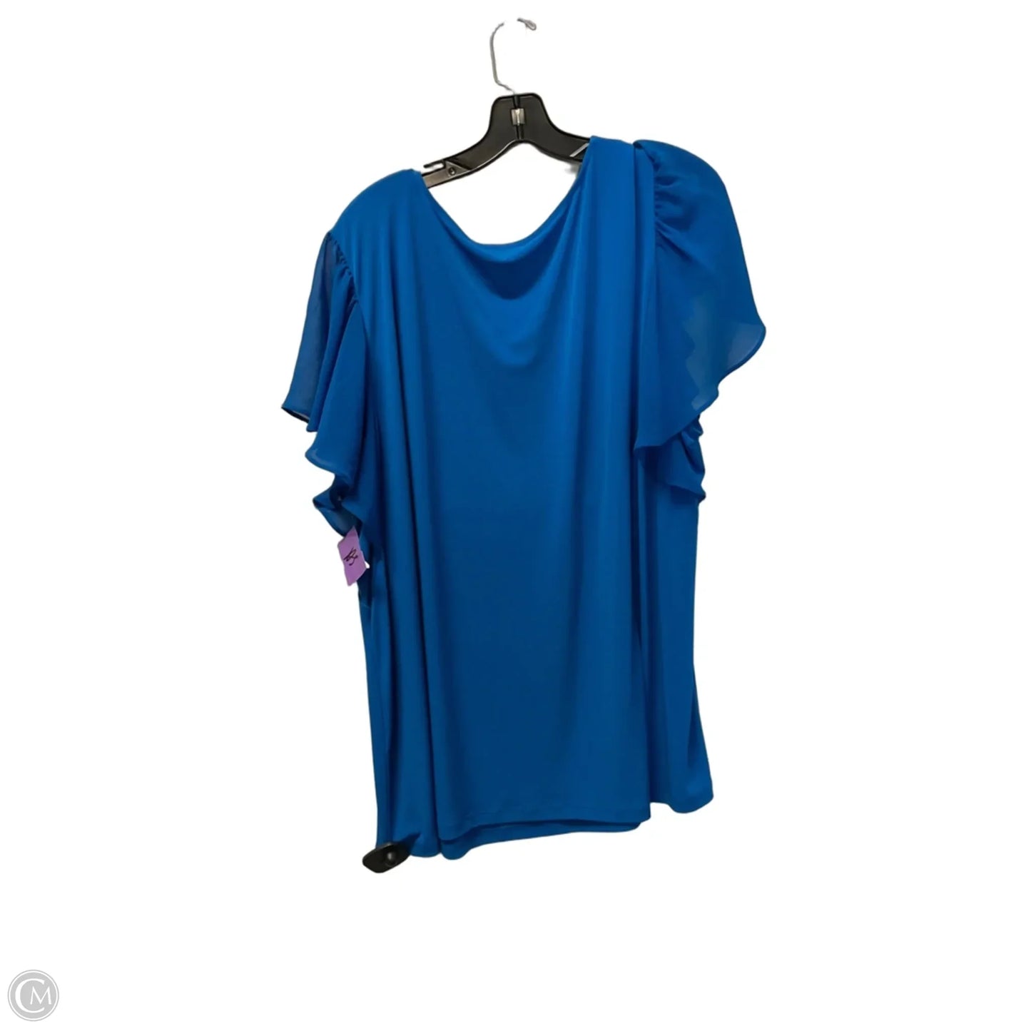 Top Short Sleeve Basic By Calvin Klein In Blue, Size: 2x