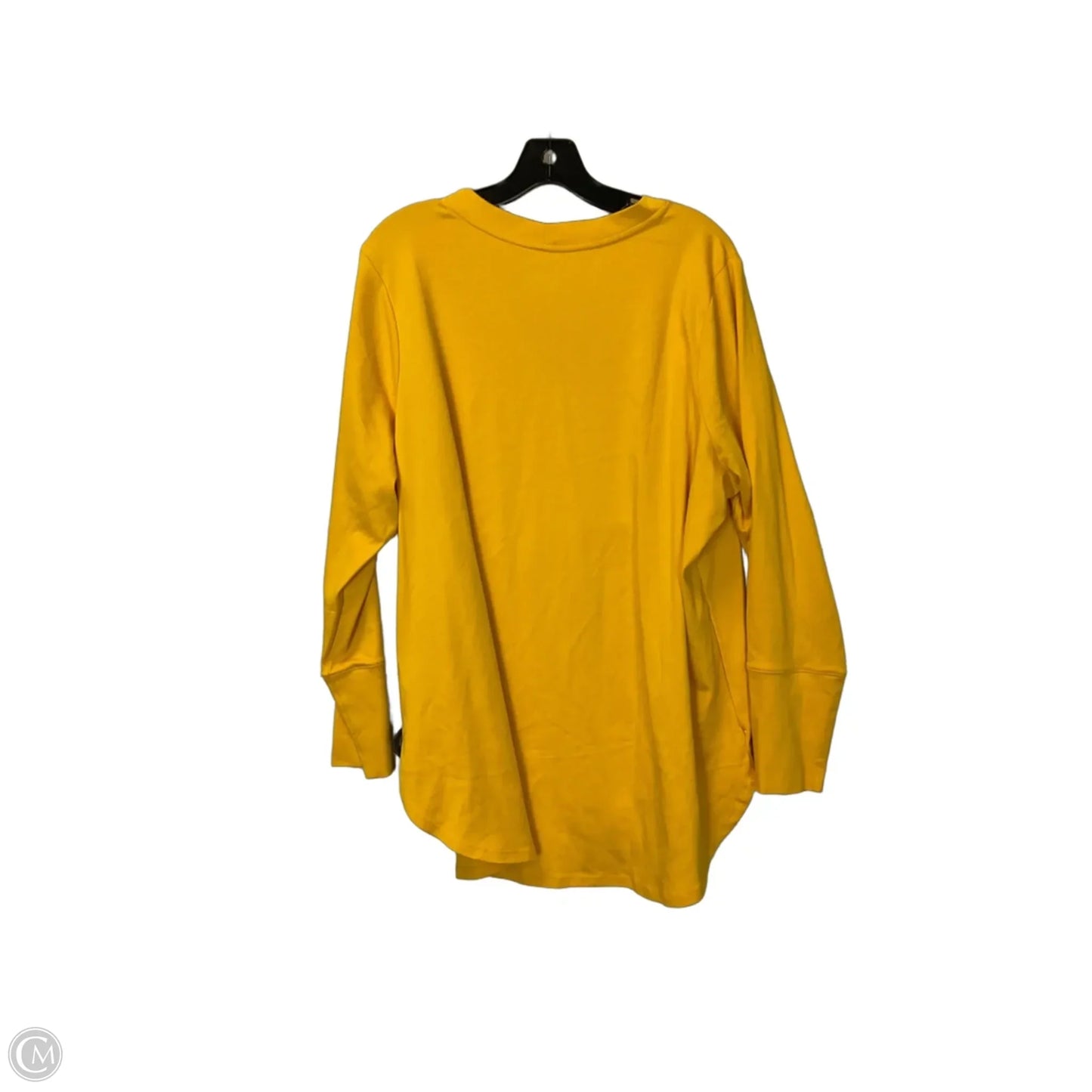 Top Long Sleeve Basic By Isaac Mizrahi Live Qvc In Yellow, Size: 2x