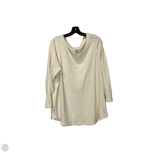 Top Long Sleeve Basic By Isaac Mizrahi Live Qvc In Cream, Size: 2x