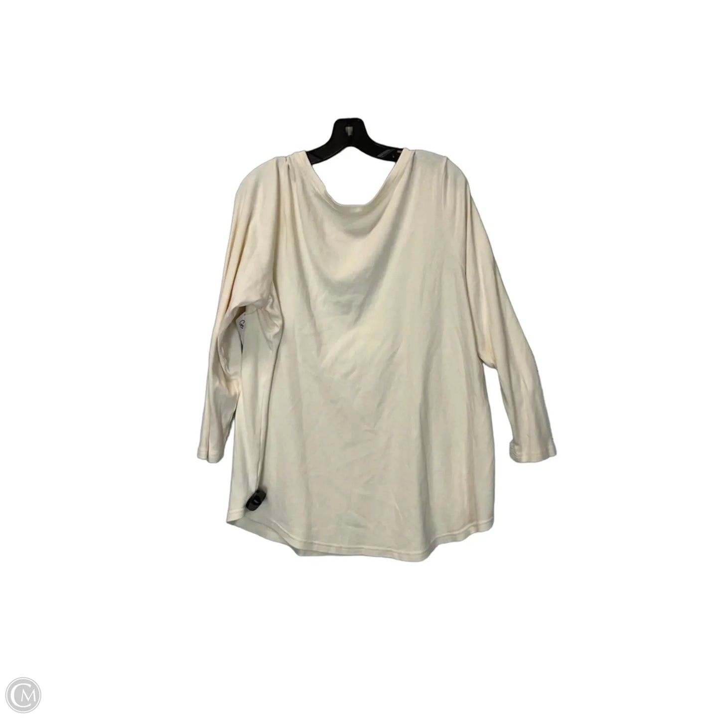 Top Long Sleeve Basic By Isaac Mizrahi Live Qvc In Cream, Size: 2x