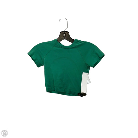 Athletic Top Short Sleeve By Lululemon In Green, Size: Xs
