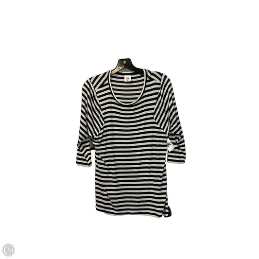 Top 3/4 Sleeve Basic By Cabi In Striped Pattern, Size: Xs