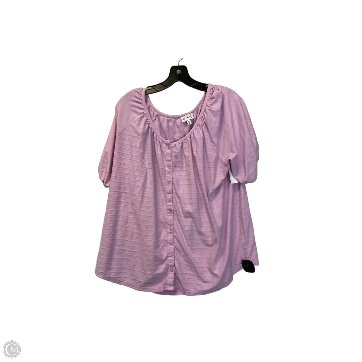 Top Short Sleeve Basic By Wonderly In Pink, Size: Xl