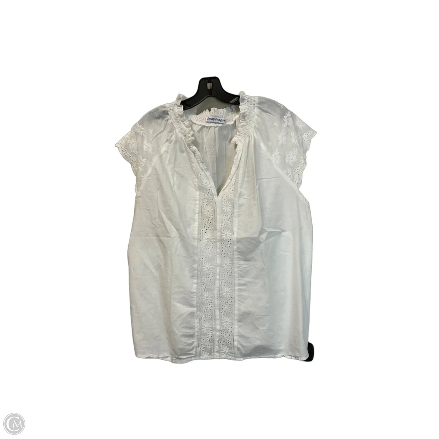 Top Short Sleeve Basic By Clothes Mentor In White, Size: L