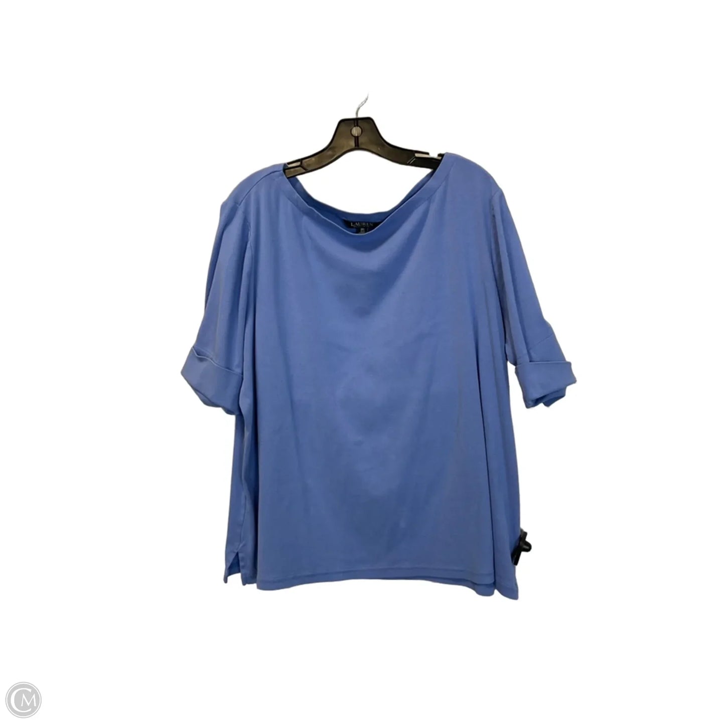 Top Short Sleeve Basic By Lauren By Ralph Lauren In Blue, Size: 3x