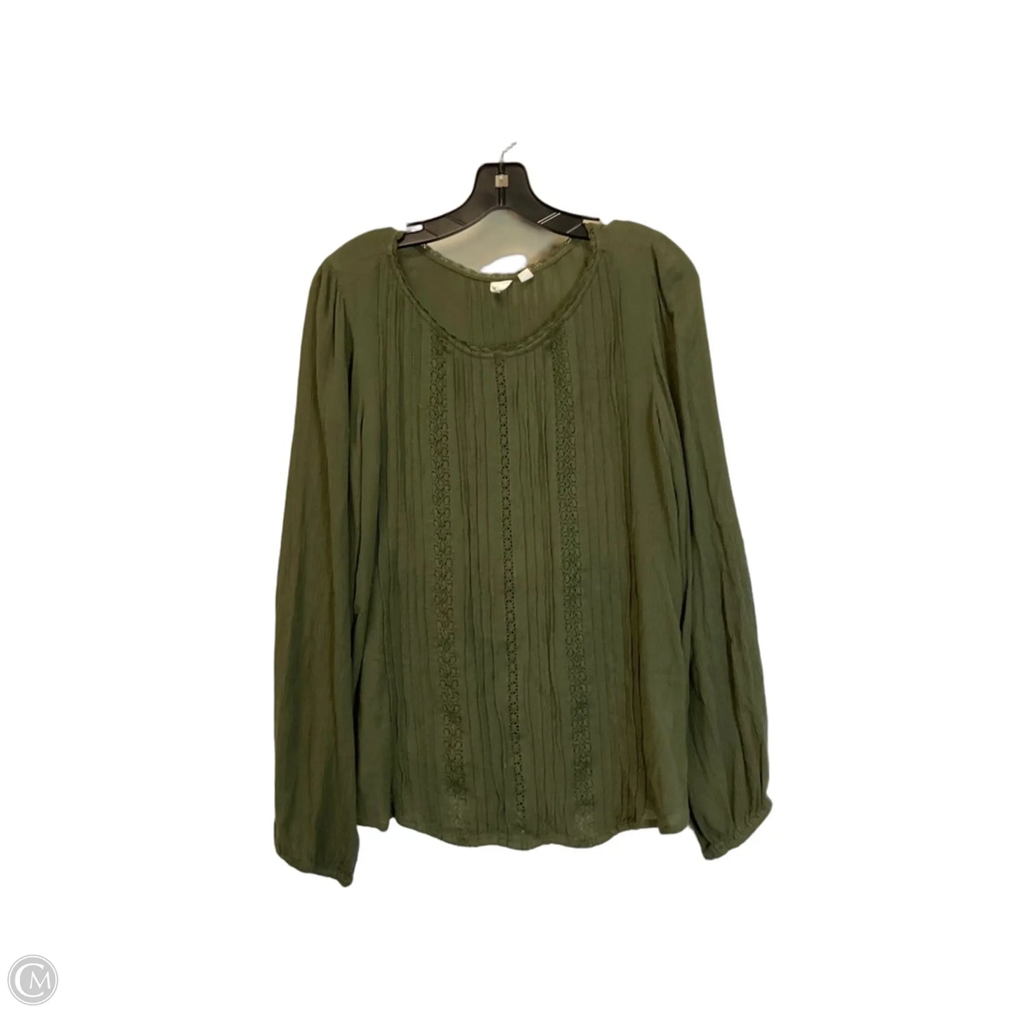 Top Long Sleeve Basic By Gap In Green, Size: M