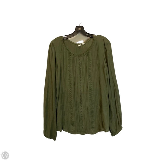 Top Long Sleeve Basic By Gap In Green, Size: M
