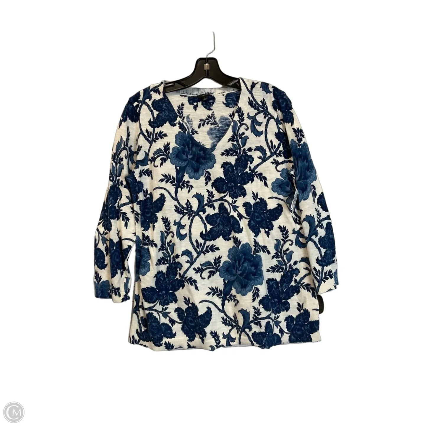 Top Long Sleeve Basic By Talbots In Blue, Size: L