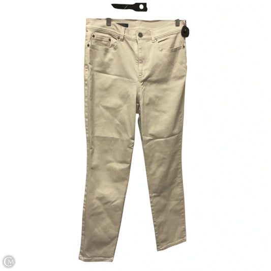 Jeans Straight By Brooks Brothers In Cream Denim, Size: 10