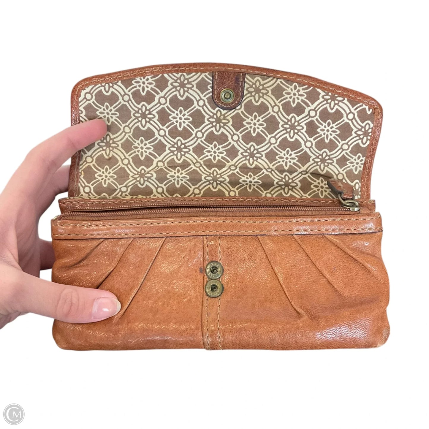 Wallet Leather By Fossil, Size: Medium