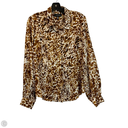 Top Long Sleeve Basic By Rafaella In Animal Print, Size: M