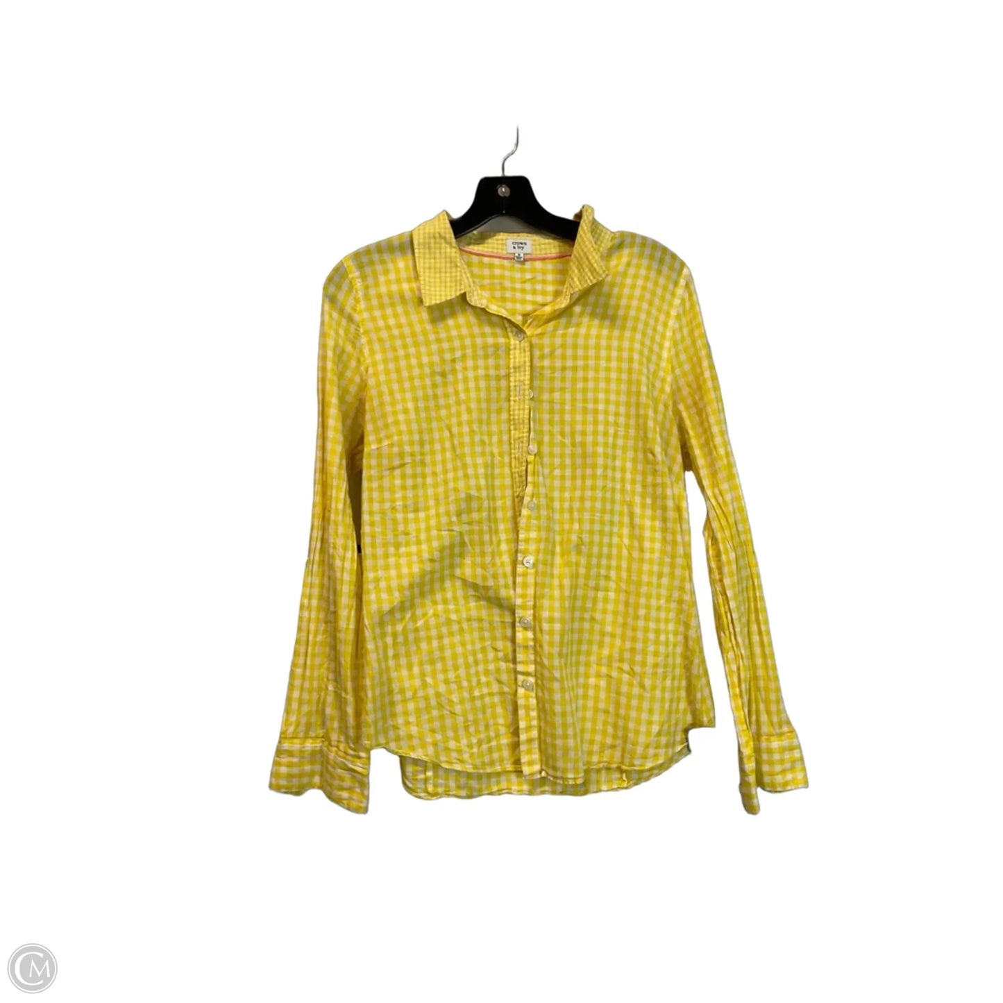 Top Long Sleeve Basic By Crown And Ivy In Yellow, Size: M