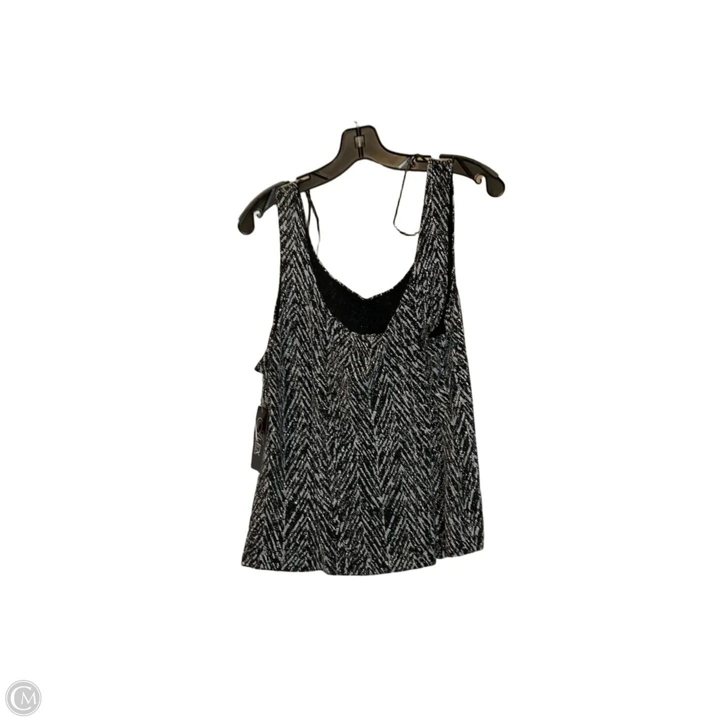 Top Sleeveless By Alex Evenings In Black & White, Size: Xl