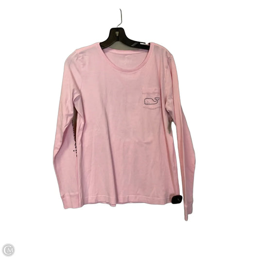 Top Long Sleeve Basic By Vineyard Vines In Pink, Size: M