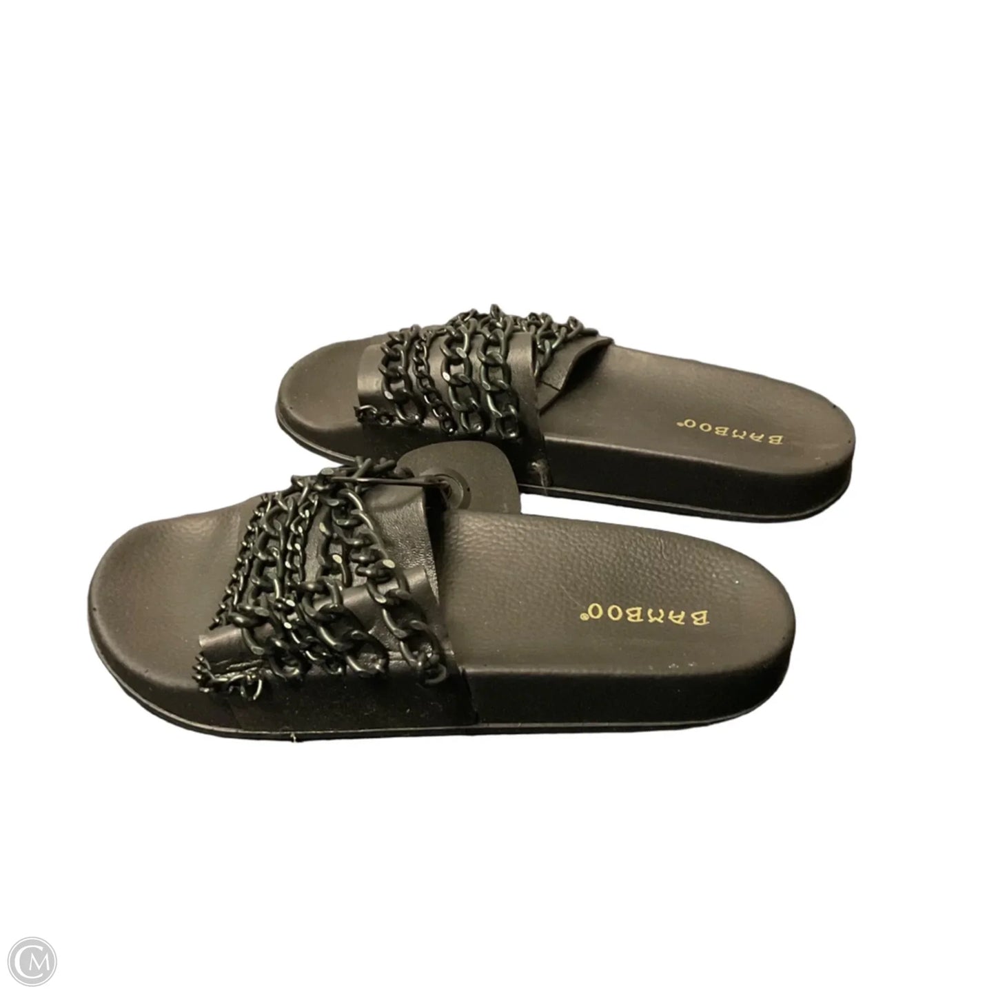 Sandals Flats By Bamboo In Black, Size: 6