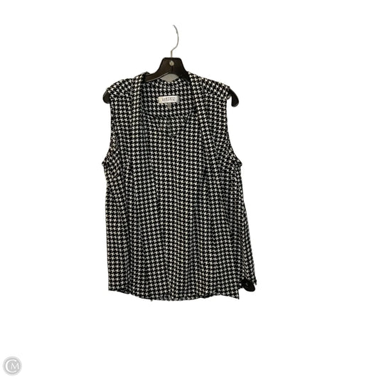Top Sleeveless By Kasper In Black & White, Size: L