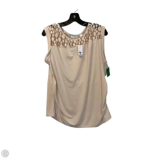 Top Short Sleeve By New York And Co In Tan, Size: Xl