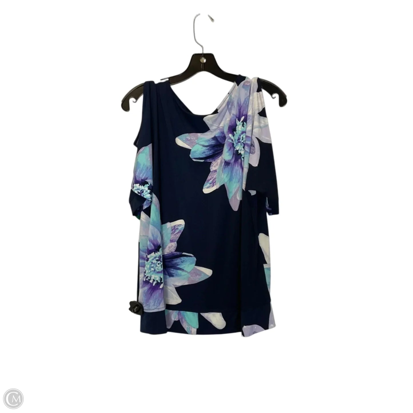 Top Short Sleeve By Jaclyn Smith In Blue, Size: L