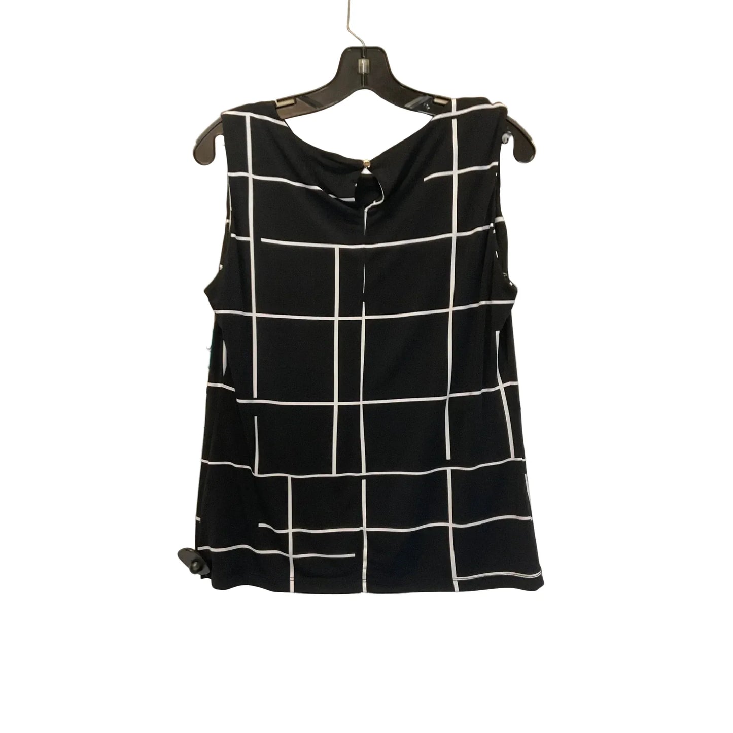 Top Sleeveless By Calvin Klein In Black & White, Size: L