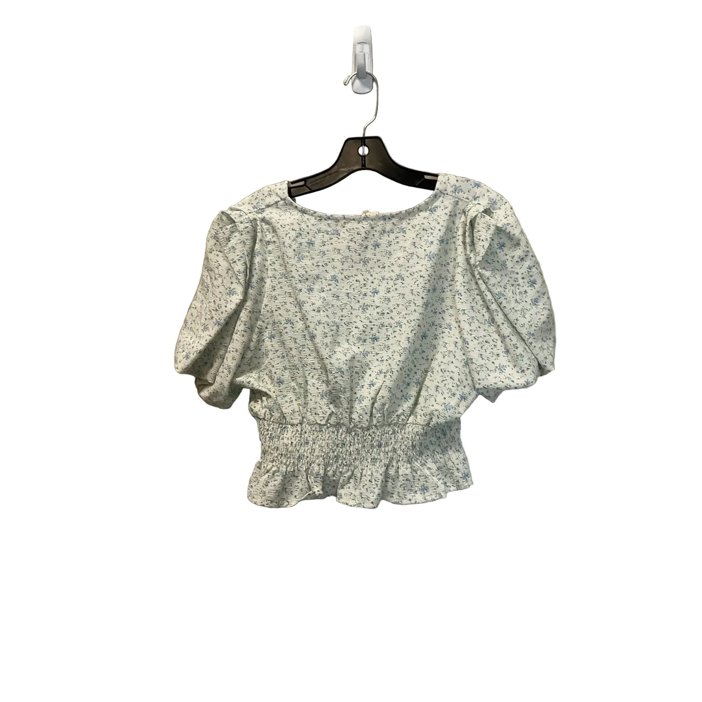 Top Short Sleeve By Promesa In Blue & White, Size: L