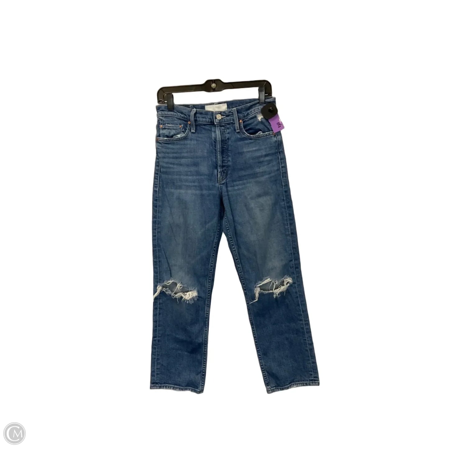Jeans Straight By Mother In Blue Denim, Size: 6