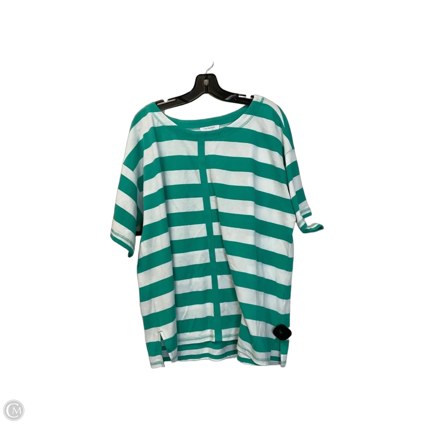 Top Short Sleeve Basic By Talbots In Striped Pattern, Size: 2x