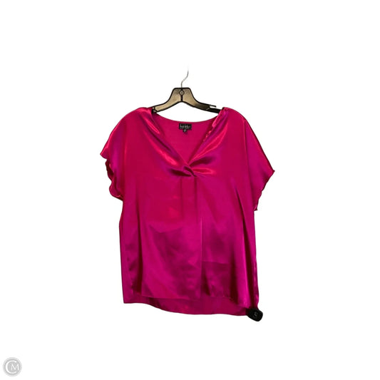 Top Short Sleeve By Nicole Miller In Pink, Size: M