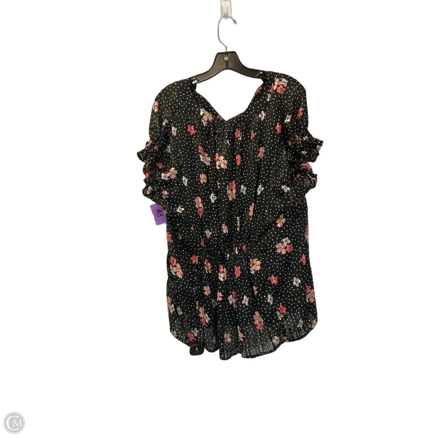 Top Short Sleeve By Cato In Black, Size: Xl