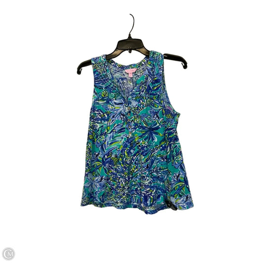Top Sleeveless Designer By Lilly Pulitzer In Blue & Green, Size: M