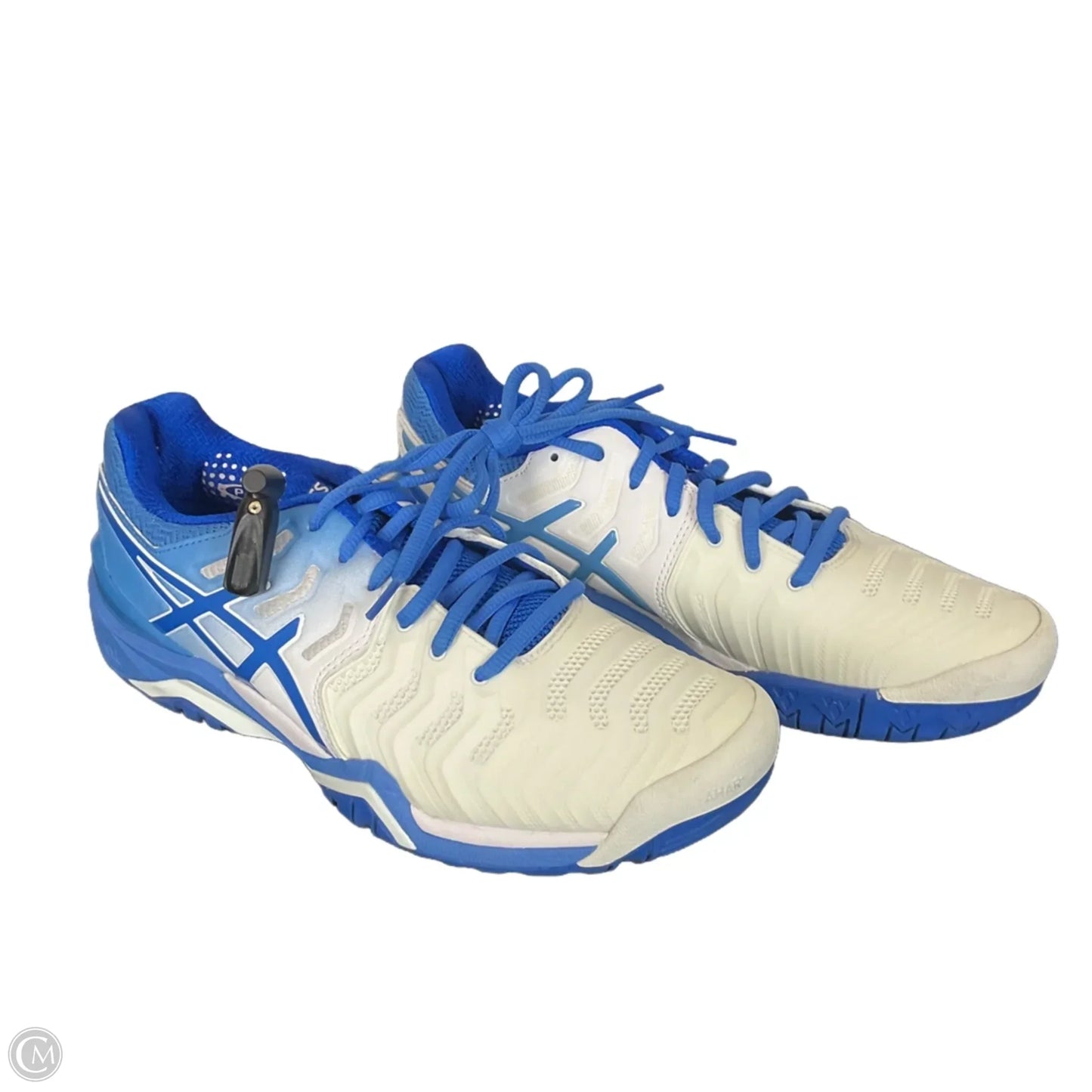Shoes Sneakers By Asics In Blue & White, Size: 9