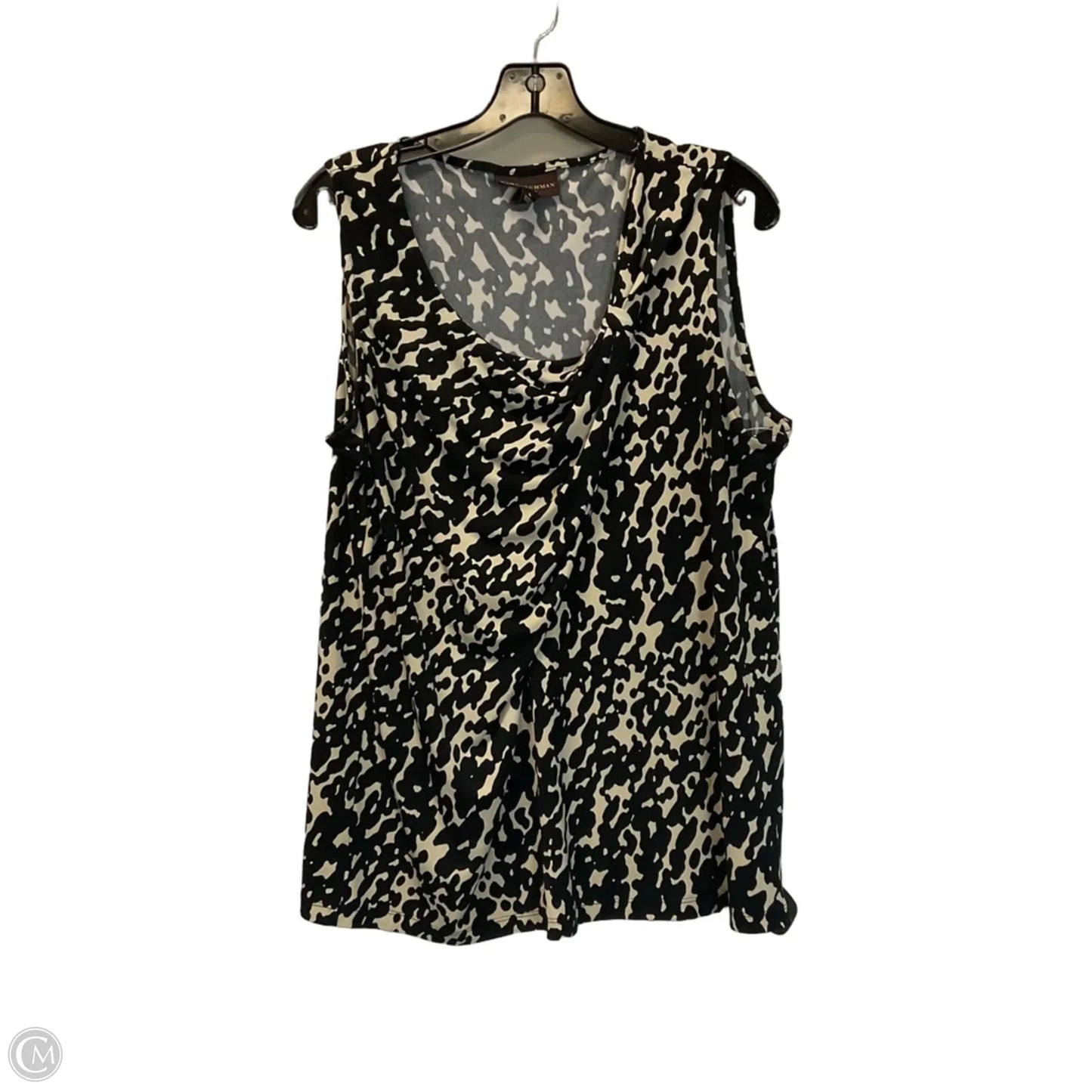 Top Sleeveless By Dana Buchman In Black & White, Size: L