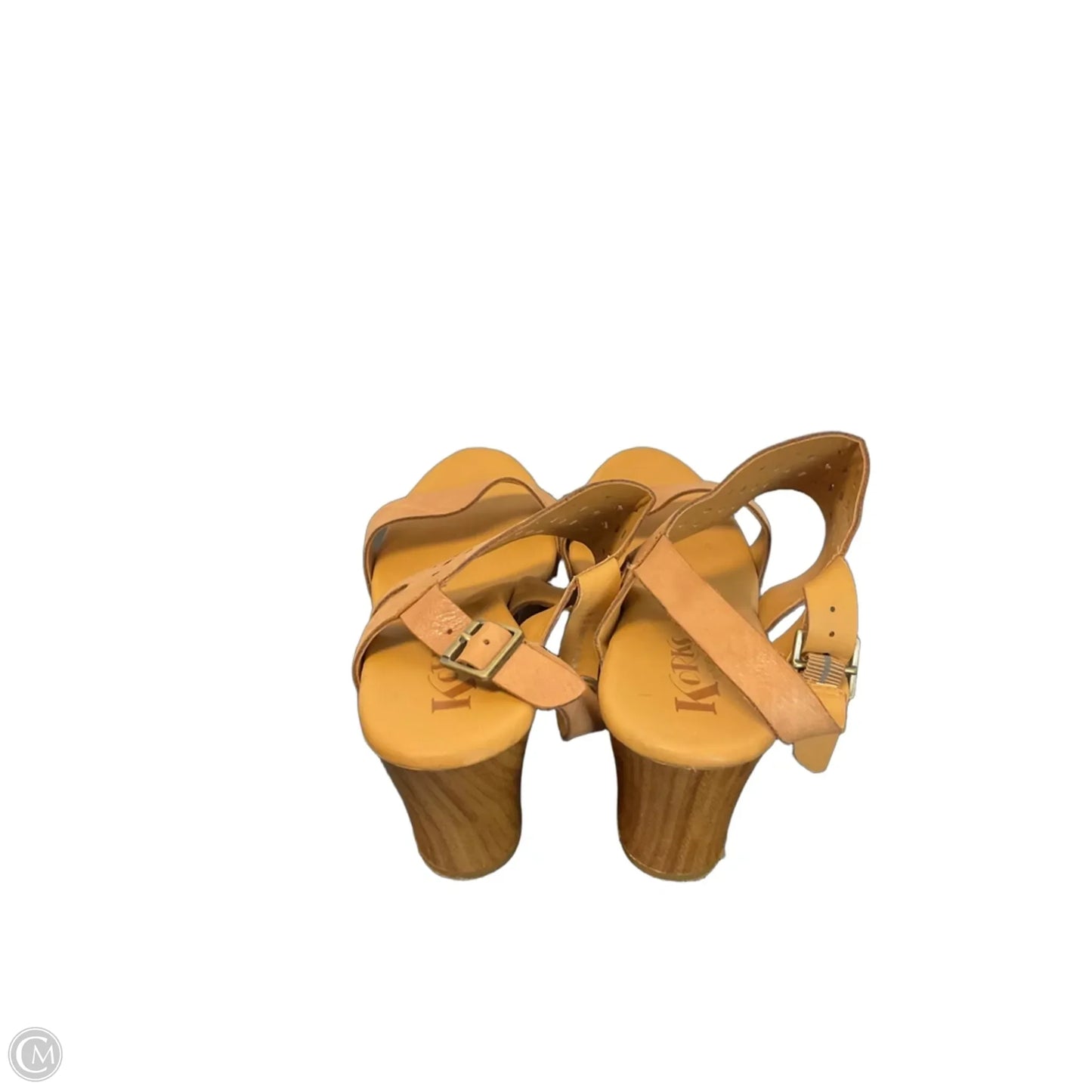 Sandals Heels Block By Korks In Brown, Size: 9